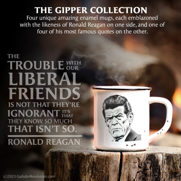 The "Reagan 4" Enamel Coffee Mug Set